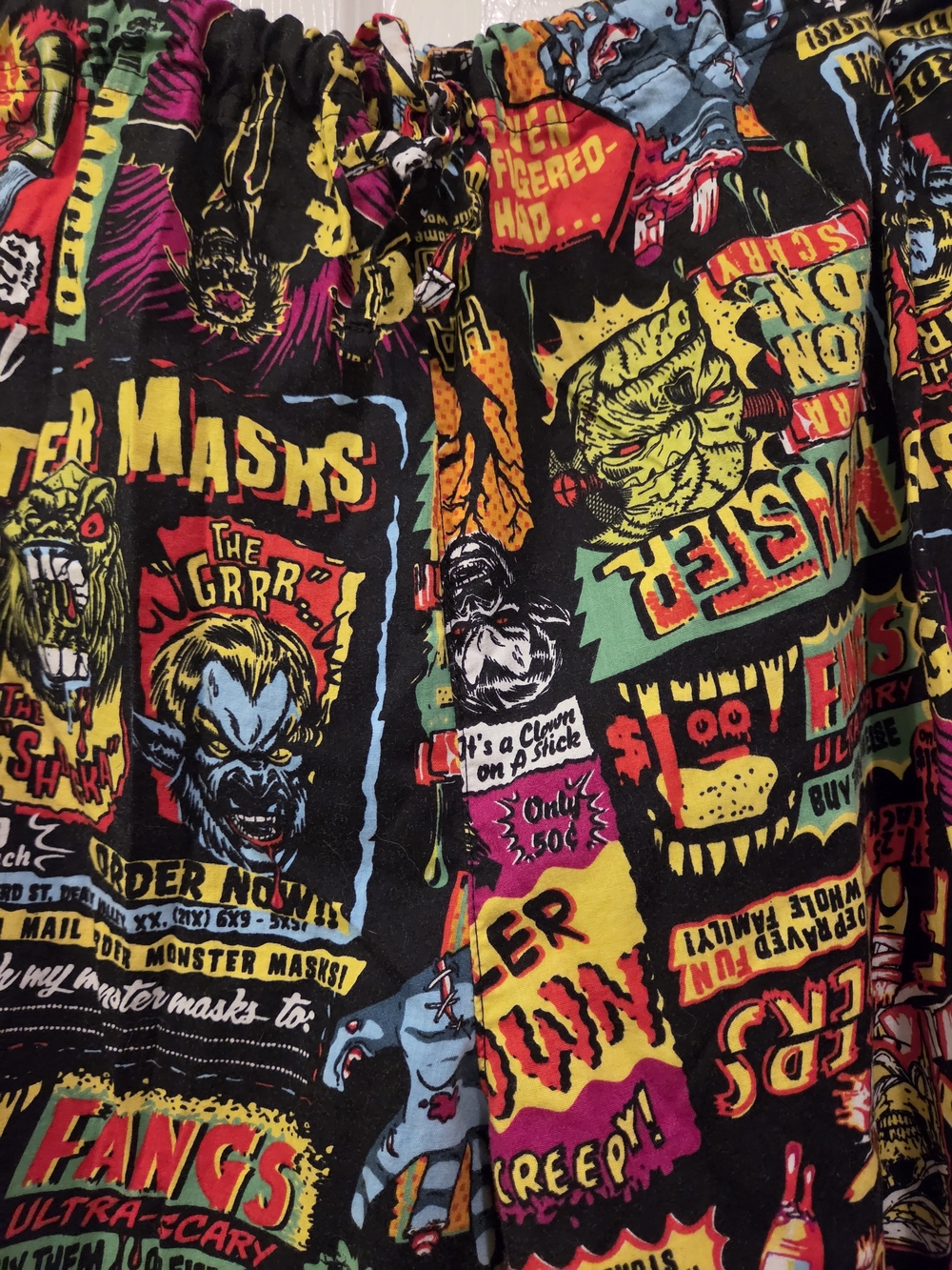 Halloween Monster Print Lounge Pants Men's Large - Picture 2 of 9